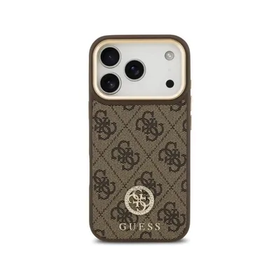 Handyhülle Guess Kunstleder Braun 4G Strass MagSafe für iPhone 17 Pro