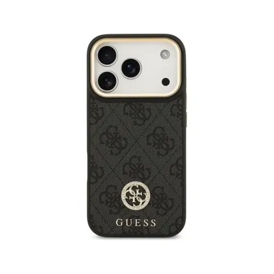 Handyhülle Guess Kunstleder Schwarz 4G Strass MagSafe für iPhone 17 Pro