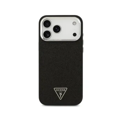 Funda für Handy Guess Kunstleder Schwarz Glitzer MagSafe für iPhone 17 Pro Max