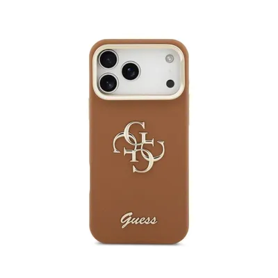 Handyhülle Guess Granulat-Effekt Braun mit Ständer für iPhone 17 Pro Max
