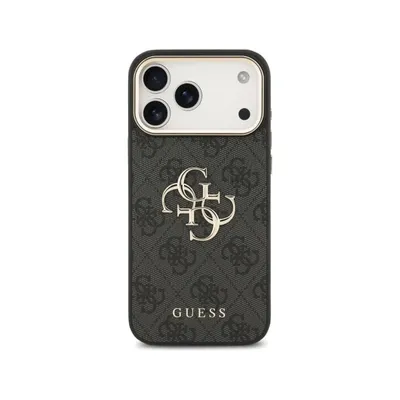 Handyhülle Guess Kunstleder Schwarz Gold 4G Logo Elegant für iPhone 17 Pro Max