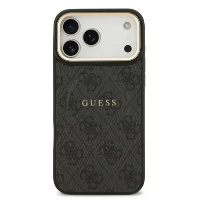 Handyhülle Guess Kunstleder Schwarz MagSafe Klassisches Logo für iPhone 17 Pro Max
