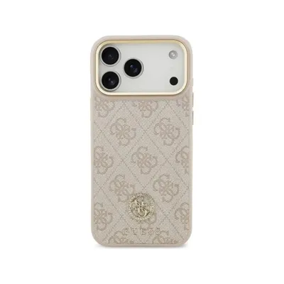 Handyhülle Guess Kunstleder Rosa 4G Logo Strass Elegant für iPhone 17 Pro Max