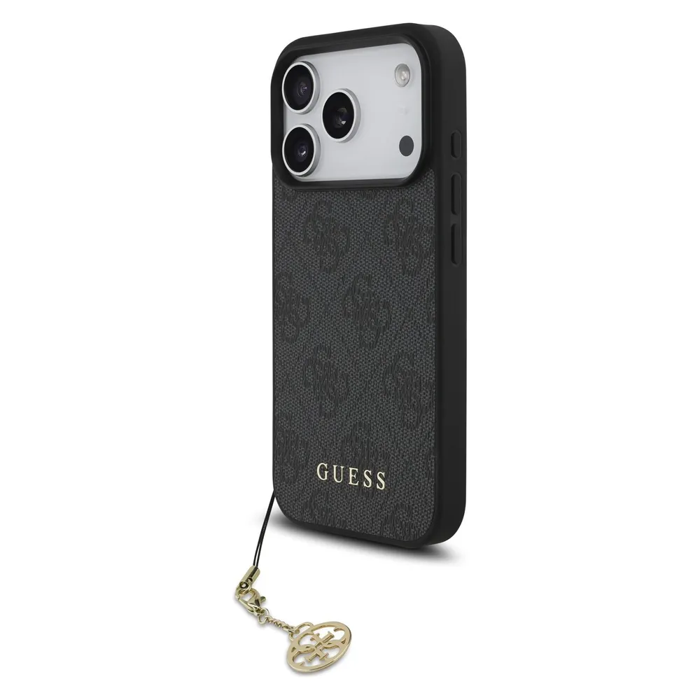 Handyhülle Guess 4G Logo Charm Schwarz Elegant für iPhone 17 Pro