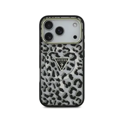 Handyhülle Guess PC+TPU Schwarz Leopard Glanz MagSafe für iPhone 17 Pro