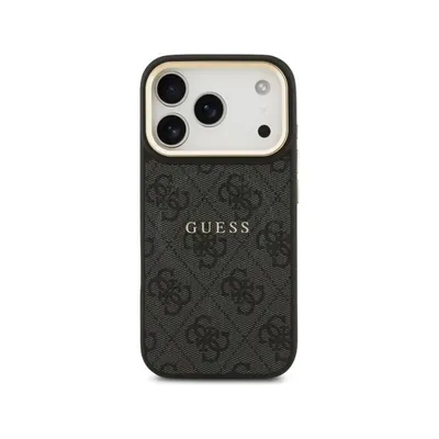 Handyhülle Guess Kunstleder Schwarz MagSafe Logo Klassisch für iPhone 17 Pro