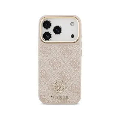 Handyhülle Guess Kunstleder Rosa 4G Logo Strass Elegant für iPhone 17 Pro