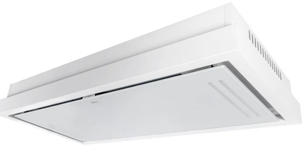 GURARI Deckenhaube GCH C 343 90 WH PRIME/ GCH C 343 90 WH PRIME, Einbau Dunstabzugshaube 90cm/ Weiß Glas/ Saugstark 1000m³