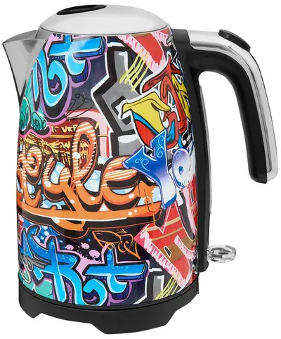 Gutfels Wasserkocher WATER 3010 G, 1,7 l, 2200 W, 1,7 L, 2200 Watt, Graffitti-Style