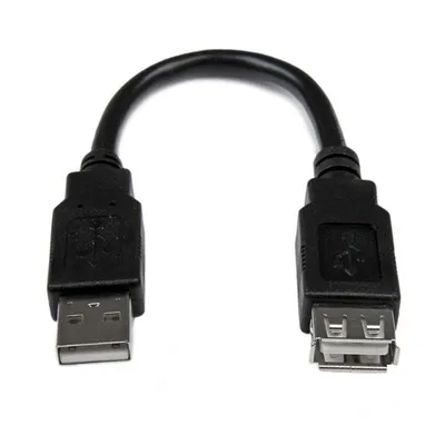USB-Verlängerungskabel StarTech USB 2.0 0,15 m Stecker Buchse schwarz vernickelt