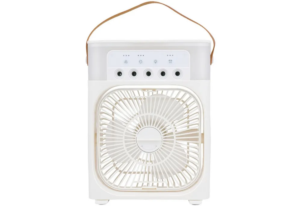HAC24 Tischventilator Ventilator mit Sprühnebel 450 ml Wassertank Tischlüfter, LED 7 Farben USB-C und Timer