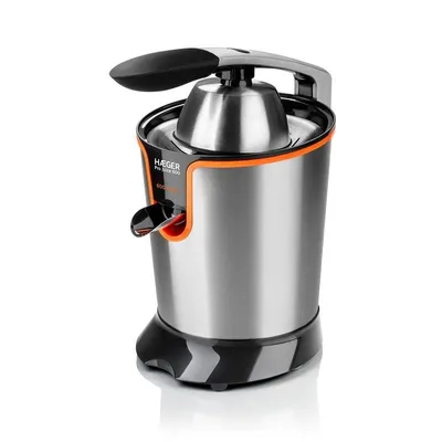 Zitruspresse Haeger CJ-600.007A Edelstahl 600 W Anti-Tropf Schwarz