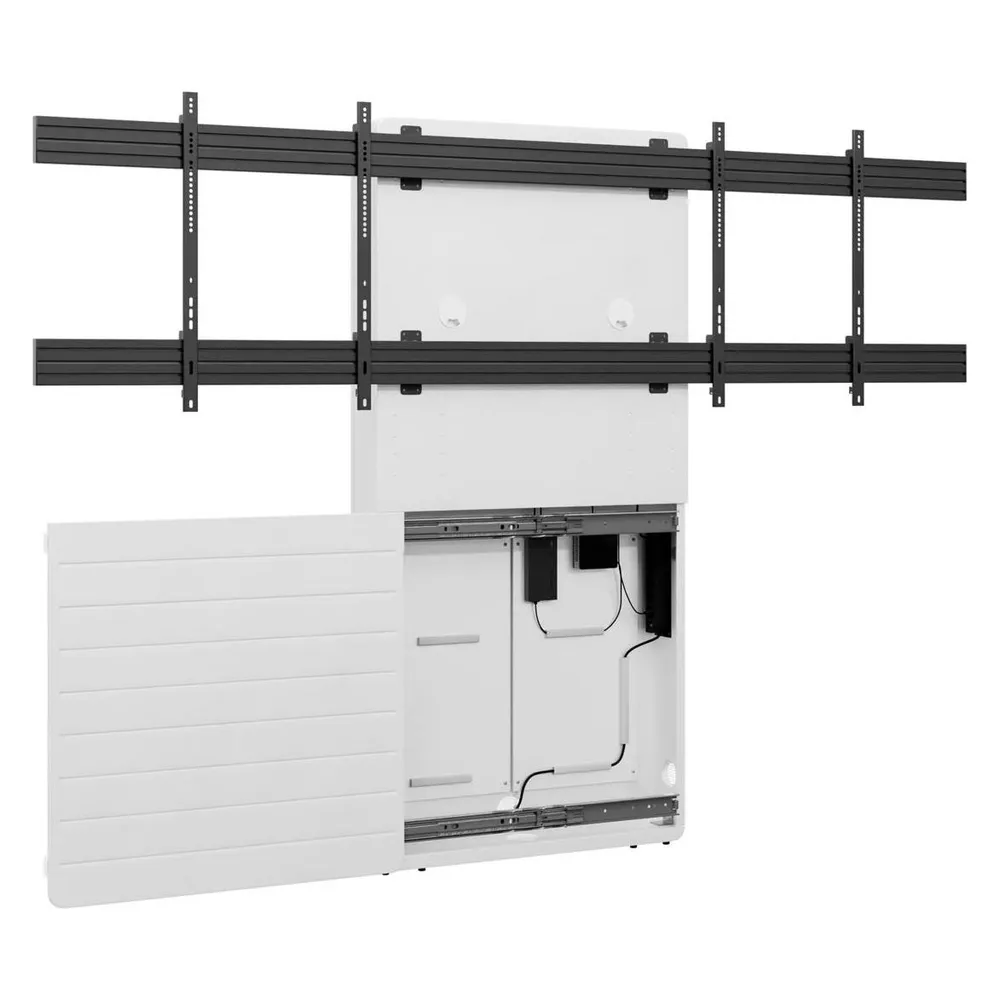 Hagor Medienm?bel 900x800mm wei?/sch 2x75kg/2x65-75"/Boden-Wand-Montage