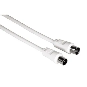 Koaxialkabel HAMA 00011903 10 m weiß Stecker Male-Female doppelt geschirmt