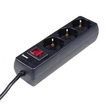 Steckdosenleiste 3-fach mit Schalter, 1,4 m, Schwarz (00030392)