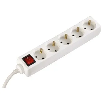 Steckdosenleiste 5-fach, mit Schalter, 1,4 m, Weiß (00047842)