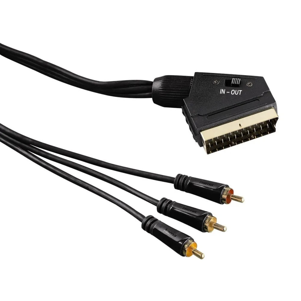 Video-Kabel, Scart-Stecker - 3 Cinch-Stecker