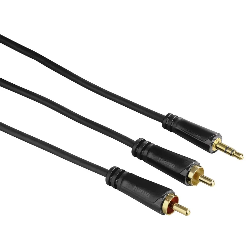 Audio-Kabel, 3,5-mm-Klinken-Stecker - 2 Cinch-Stecker, Stereo, verg., 1,5 m