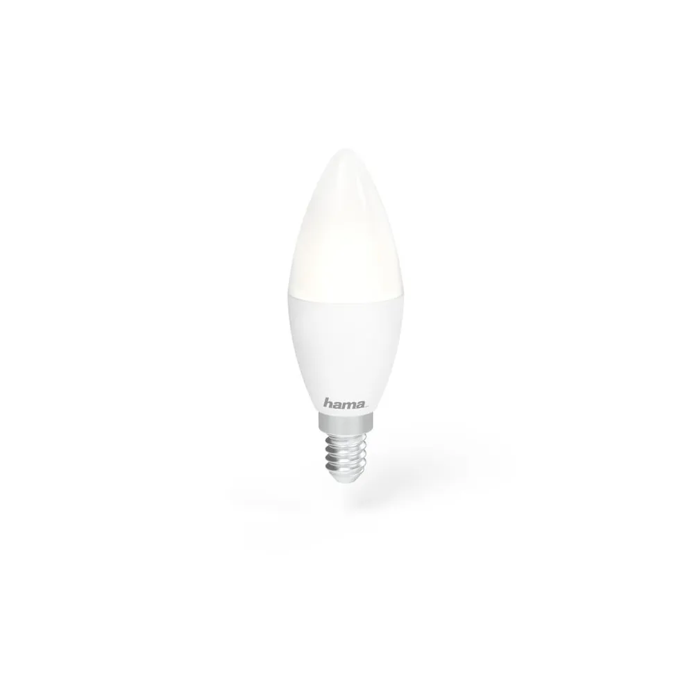 WLAN-LED-Lampe, E14, 5,5W, dimmbar, Kerze, für Sprach-/App-Steuerung, Weiß (00176586)