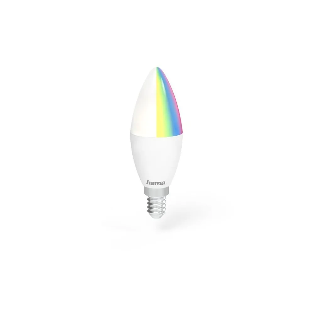 WLAN-LED-Lampe, E14, 5,5W, RGBW, dimmbar, Kerze, für Sprach-/App-Steuerung (00176599)