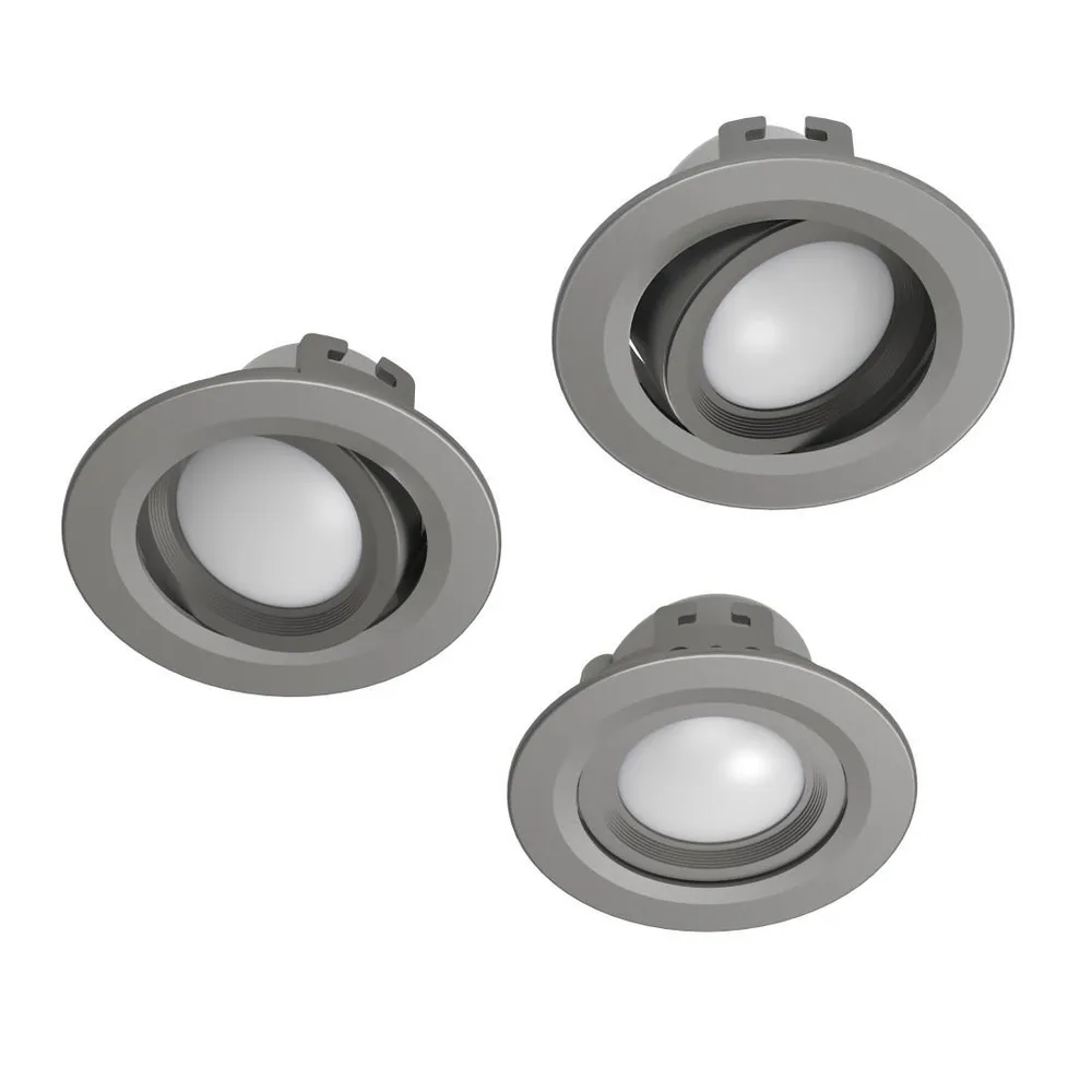WLAN LED-Einbauspot, 5W, per Sprache/App steuern, verstellbar, 3er, S-Nick. (00176609)