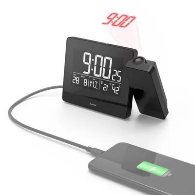 Wecker Projektor Hama Plus Charge Schwarz