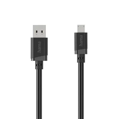 USB-Kabel Hama 1 m USB A an Micro-USB B USB 2.0 Schwarz