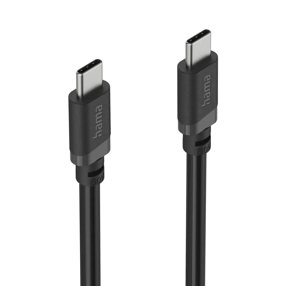 USB-C auf USB-C Kabel Ladekabel, USB-C - USB-C, 60 W, 3 m, Schwarz (00201810)