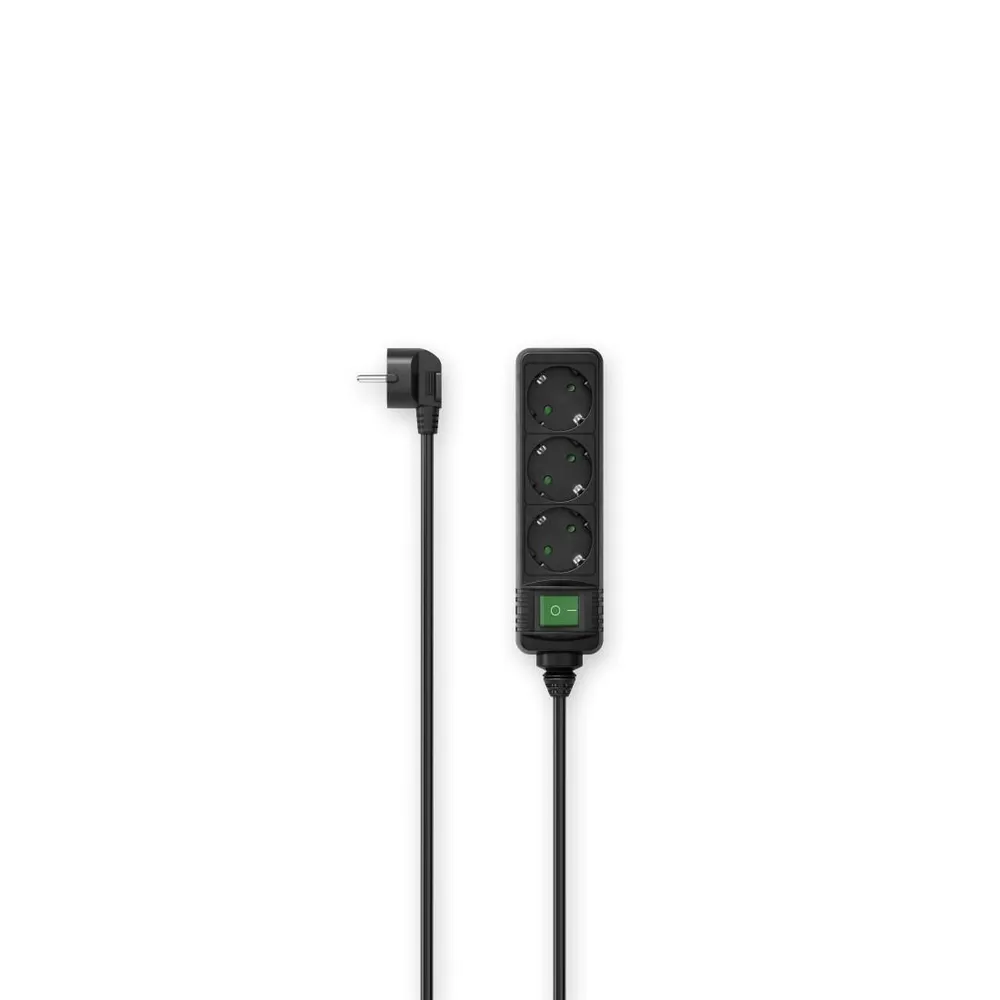 Steckdosenleiste, 3-fach, Schalter, 3 m, Schwarz (00223005)