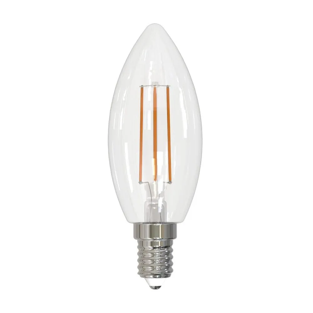 LED-Filamentlampe, E14, 470lm ersetzt 40W, Kerze C35, klar, Warmweiß, 2 St. (00232544)