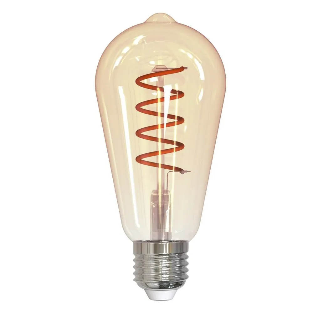 LED-Filamentlampe, E27, Edison ST64, amber, klar, extra Warmweiß, dimmbar (00232605)