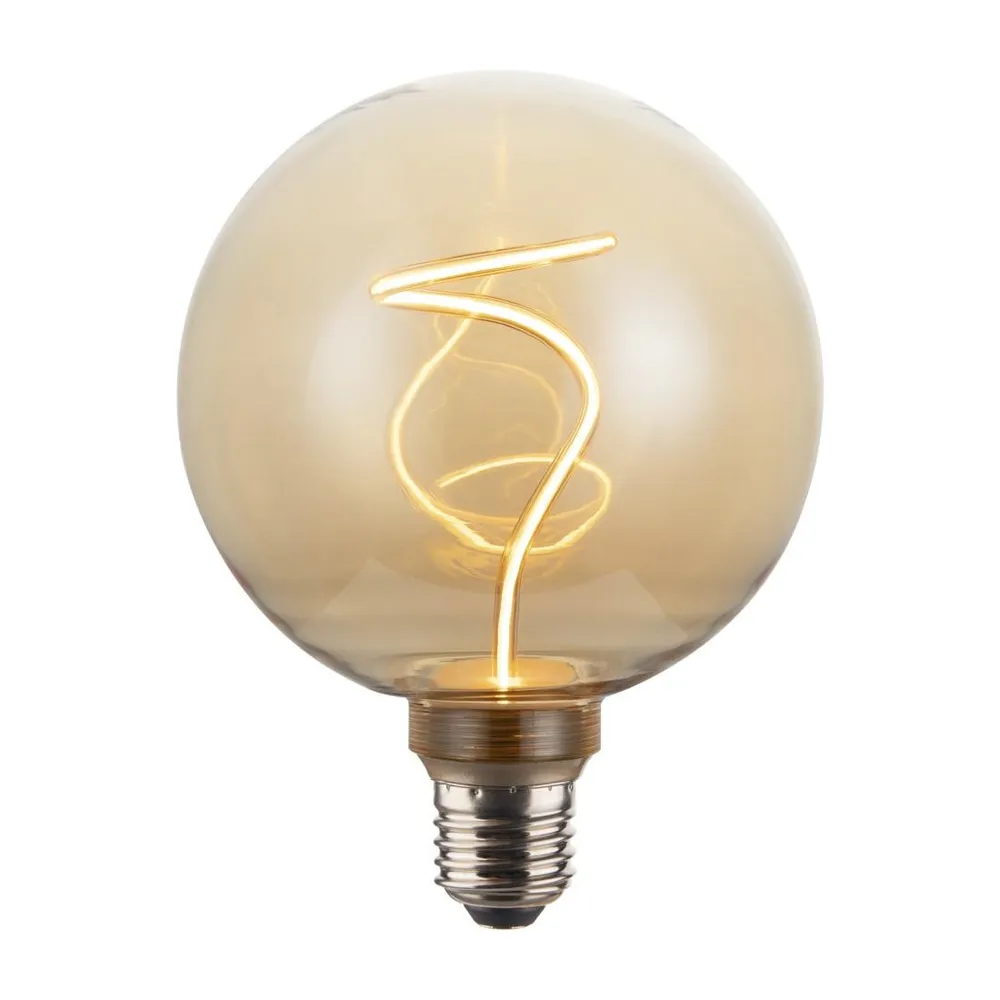 LED-Filamentlampe, E27, Globe G125, amber, klar, extra Warmweiß, dimmbar (00232610)