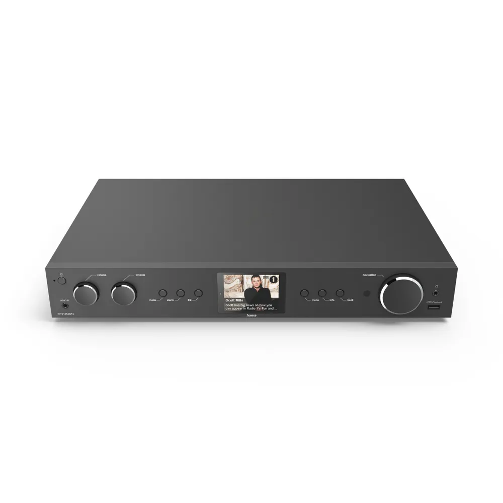Hi-Fi Tuner Hama DIT2105SBTX DAB+/Internetradio Bluetooth RX/TX App – Schwarz