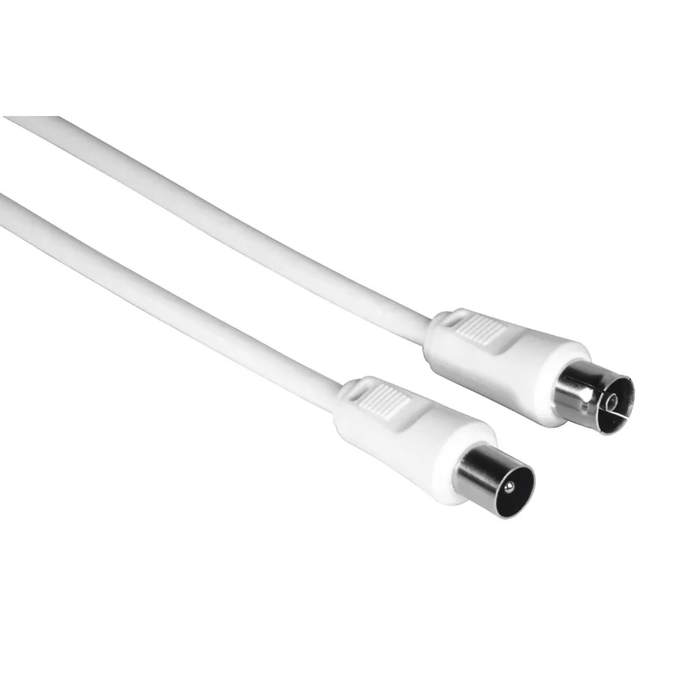 Antennen-Kabel, Koax-Stecker - Koax-Kupplung, 1,5 m, 75 dB, Weiß (00205028)