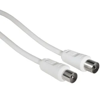 Antennen-Kabel Koax-Stecker - Koax-Kupplung, 1,5 m, 85 dB, Weiß (00011904)