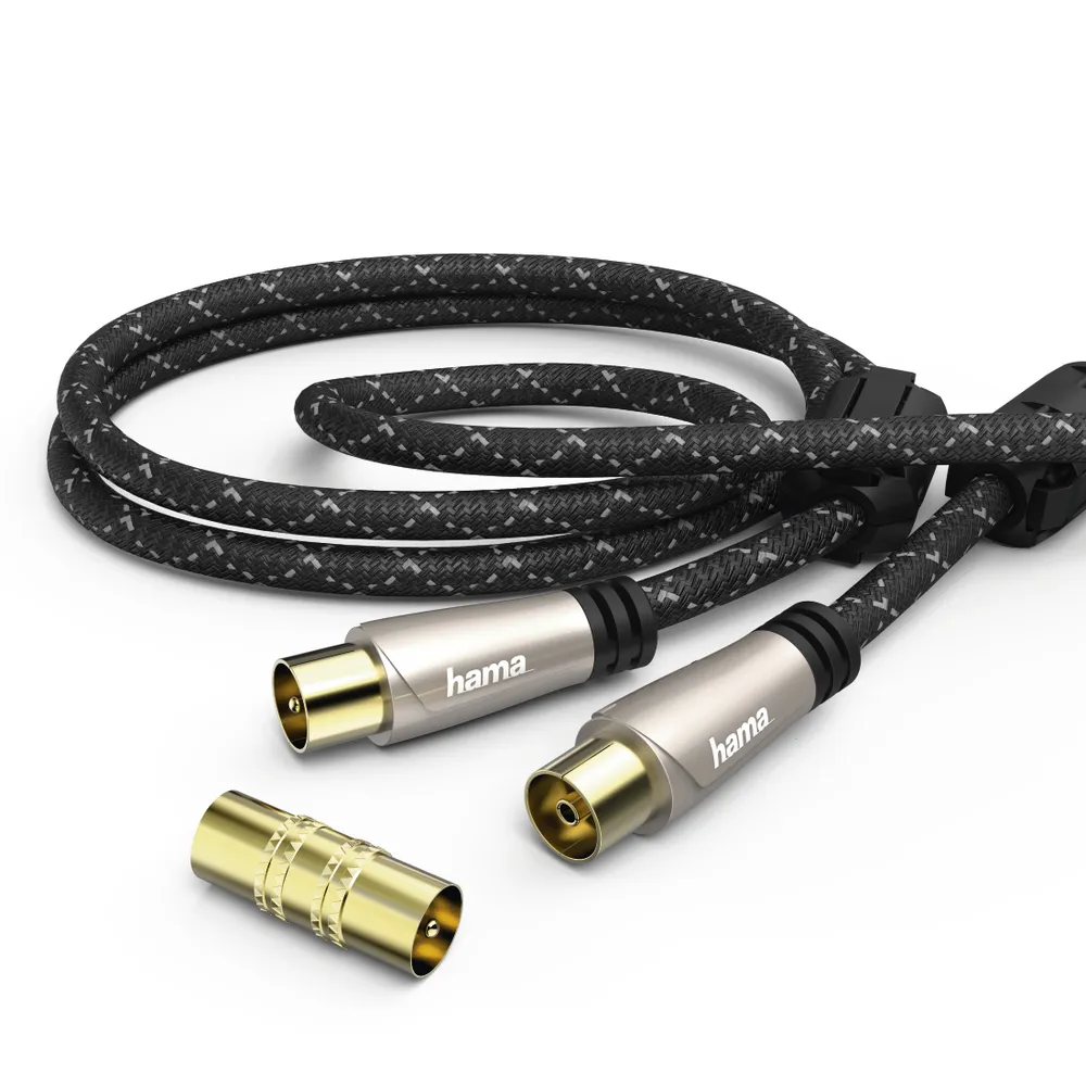 Antennen-Kabel, Koax-Stecker - Koax-Kupplung, Metall, verg., 3,0 m, 120 dB (00179236)