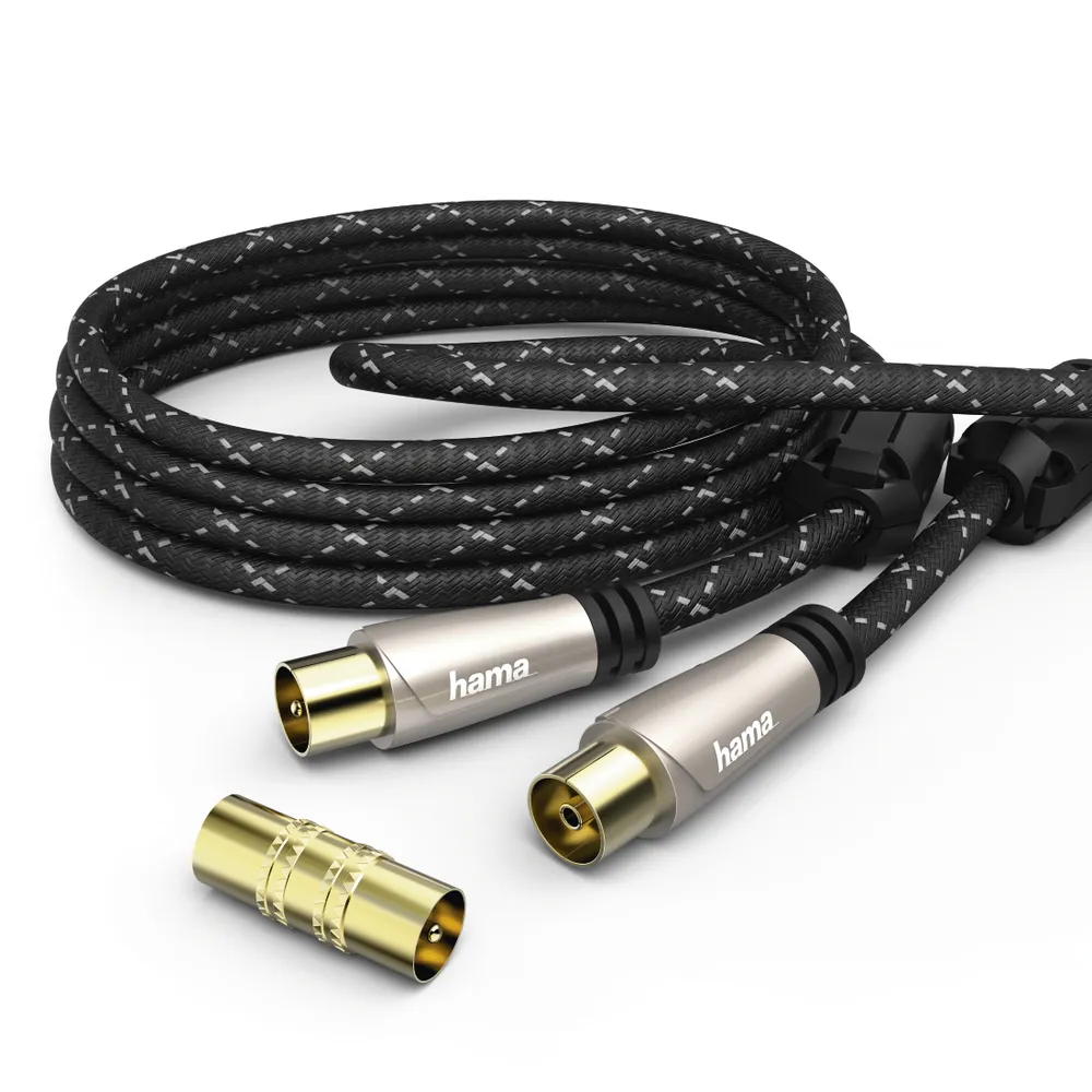 Antennen-Kabel, Koax-Stecker - Koax-Kupplung, Metall, verg., 10,0 m, 120 dB (00179238)