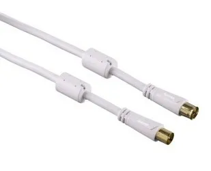 Antennen-Kabel, Koax-Stecker - Koax-Kupplung, vergoldet, 5,0 m, 100 dB (00122414)