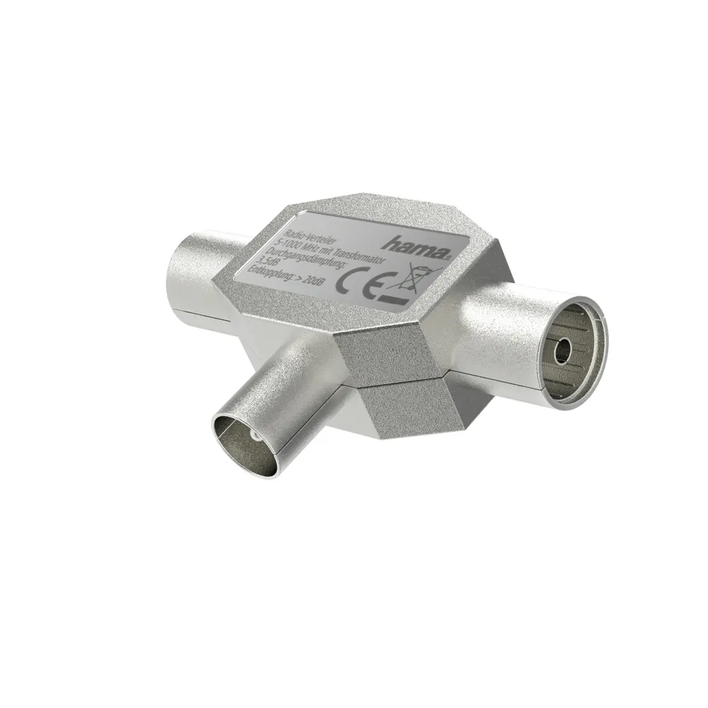 Antennen-Verteiler, Koax-Stecker - 2 Koax-Kupplungen, Metall (00205237)