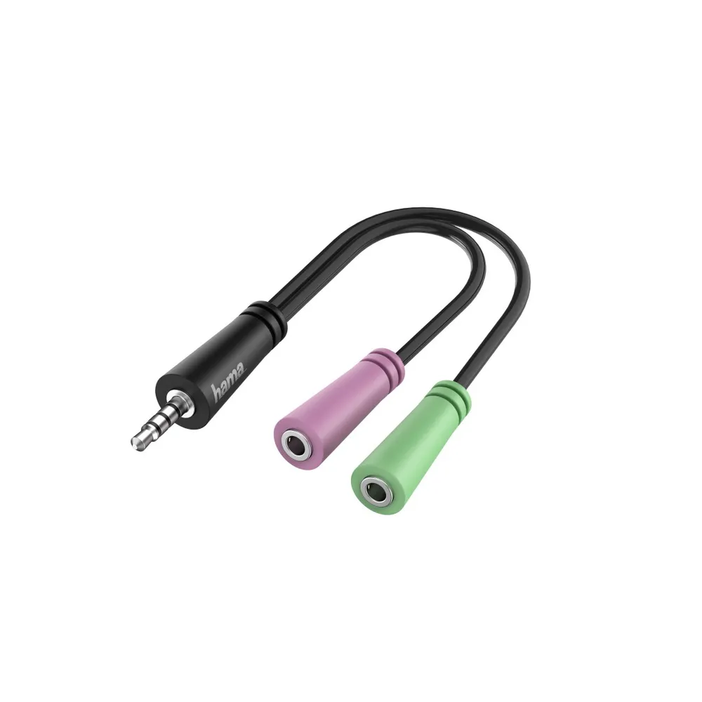 Audio-Adapter, 4pol. 3,5-mm-Klinke-Stecker - 2x 3pol. 3,5-mm-Klinke-Headset (00200352)