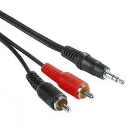 Audio-Kabel 3,5-mm-Klinken-Stecker - 2 Cinch-Stecker, 2 m (00030455)