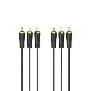 Audio-/Video-Kabel, 3 Cinch-Stecker - 3 Cinch-Stecker, vergoldet, 3,0 m (00205151)
