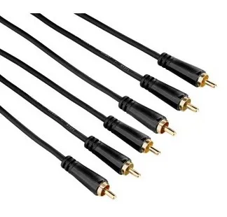 Audio-/Video-Kabel, 3 Cinch-Stecker - 3 Cinch-Stecker, vergoldet, 1,5 m (00122157)