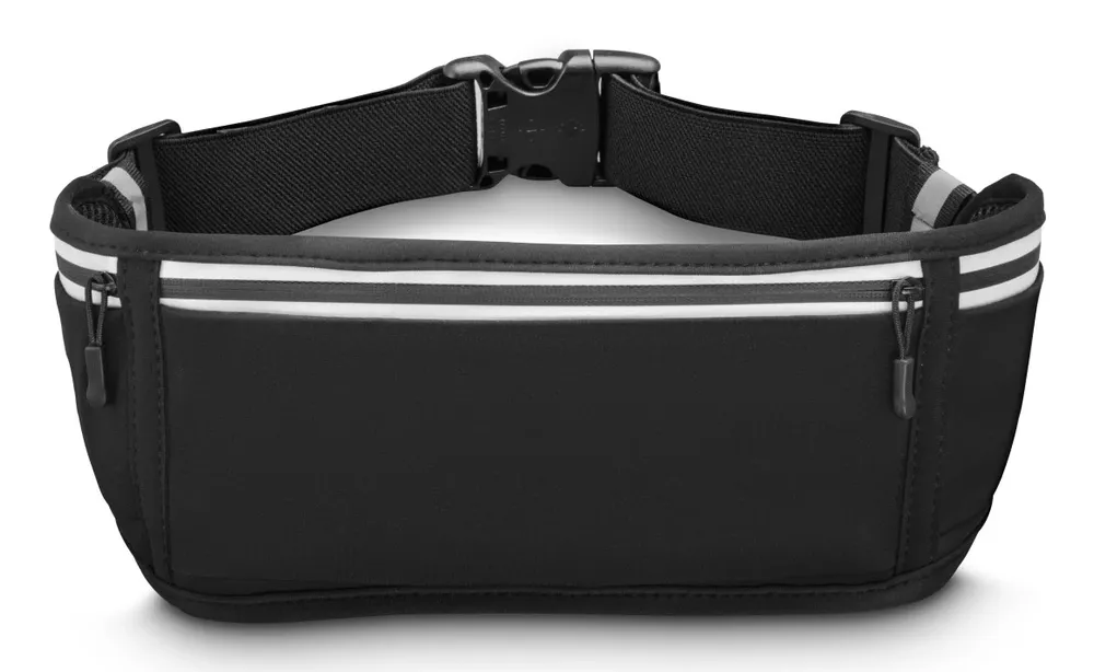 Bauchtasche für Handys, Laufgürtel zum Joggen, reflektierend, Schwarz (00019859)