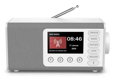"Digitalradio ""DR1001"", FM/DAB/DAB+/Bluetooth® RX, Radiowecker, Weiß (00054261)"
