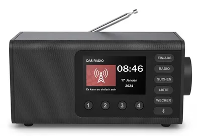 "Digitalradio ""DR1001"", FM/DAB/DAB+/Bluetooth® RX, Radiowecker, Schwarz (00054260)"