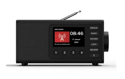 "Digitalradio ""DR1001BT"", FM/DAB/DAB+/Bluetooth® RX, Radiowecker, Schwarz (00054296)"