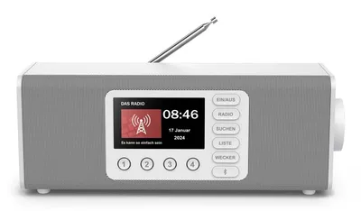 "Digitalradio ""DR2002"", FM/DAB/DAB+/Bluetooth® RX, Radiowecker, Stereo, Weiß (00054263)"