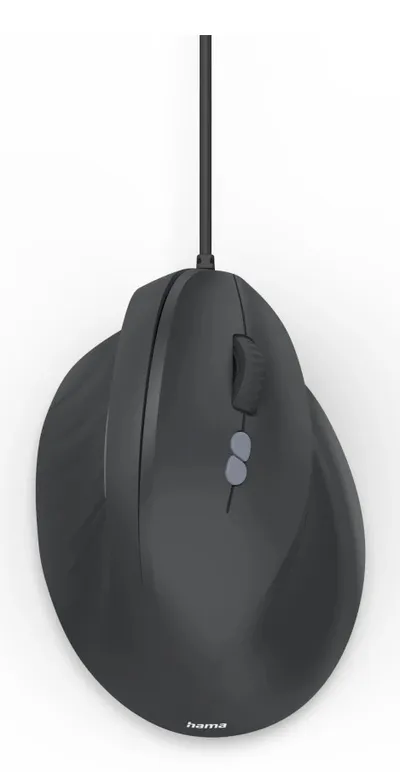 Ergonomische Vertikalmaus ECM-500R, mit Kabel, optisch, 7 Tasten, Schwarz