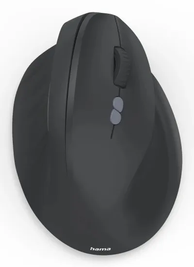 Ergonomische Vertikalmaus EWM-500R, Funk, optisch, 7 Tasten, Schwarz